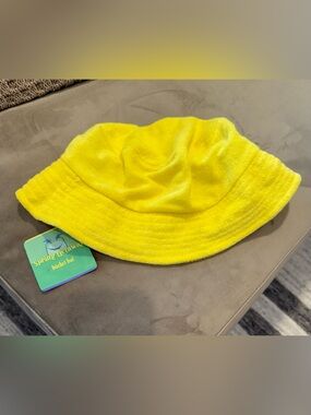 NWT - Unisex Bright Yellow Terry Cloth Bucket Hat
